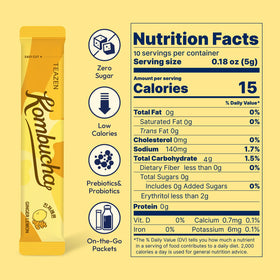 TEAZEN Lemon Ginger Kombucha with prebiotics and probiotics supports daily hydration choices