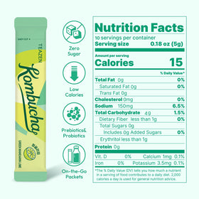 TEAZEN low-calorie kombucha offers lighter hydration without sugar.