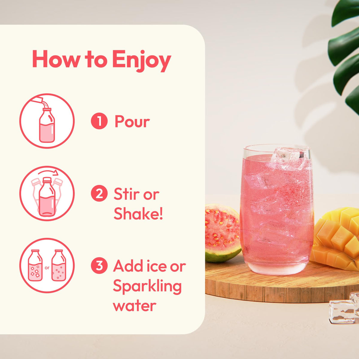 TEAZEN Kombucha glass with fizz showcases tropical aroma.