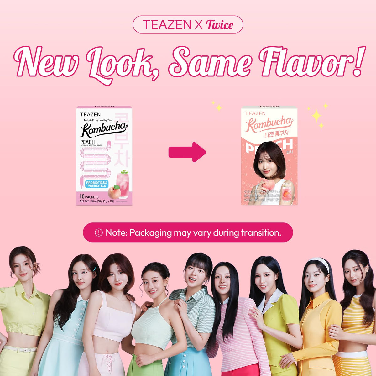 TEAZEN Peach Kombucha Powder with peach flavor delivering a refreshing sip.