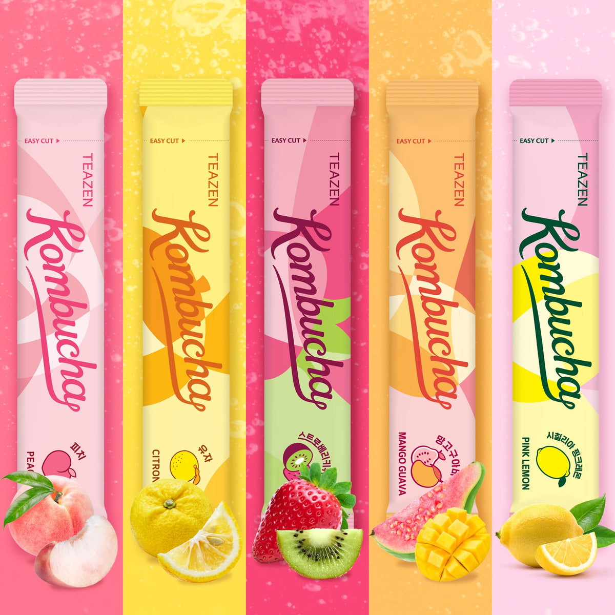 TEAZEN Strawberry-Kiwi flavor stick, berry-kissed sweetness with kiwi tang