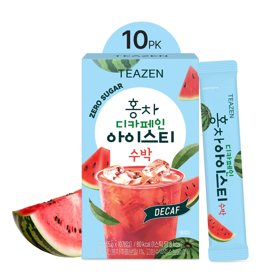 TEAZEN Summer Watermelon Iced Tea packaging front for on-the-go hydration