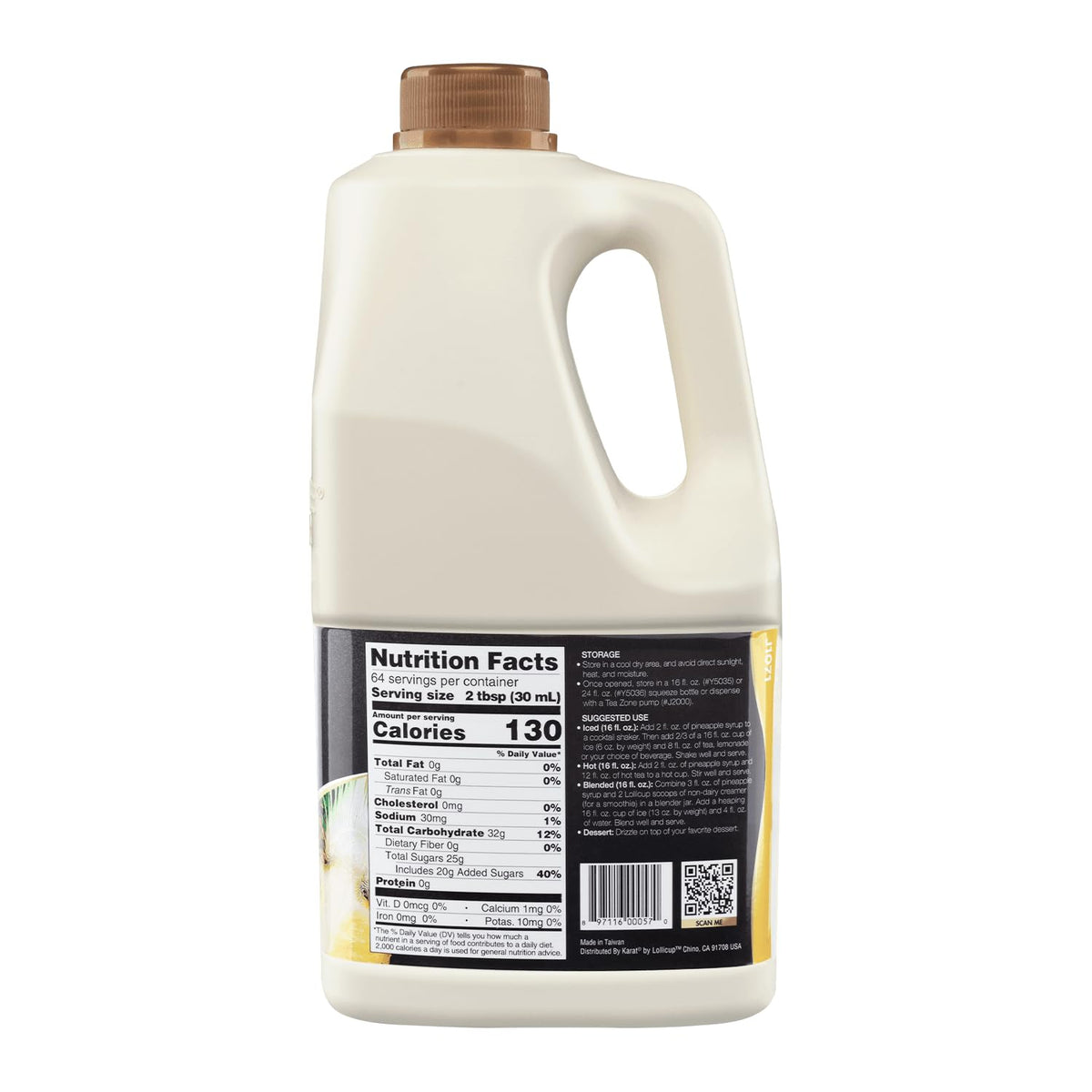 Tea Zone Pineapple Syrup smoothies juices adds bright fruit flavor