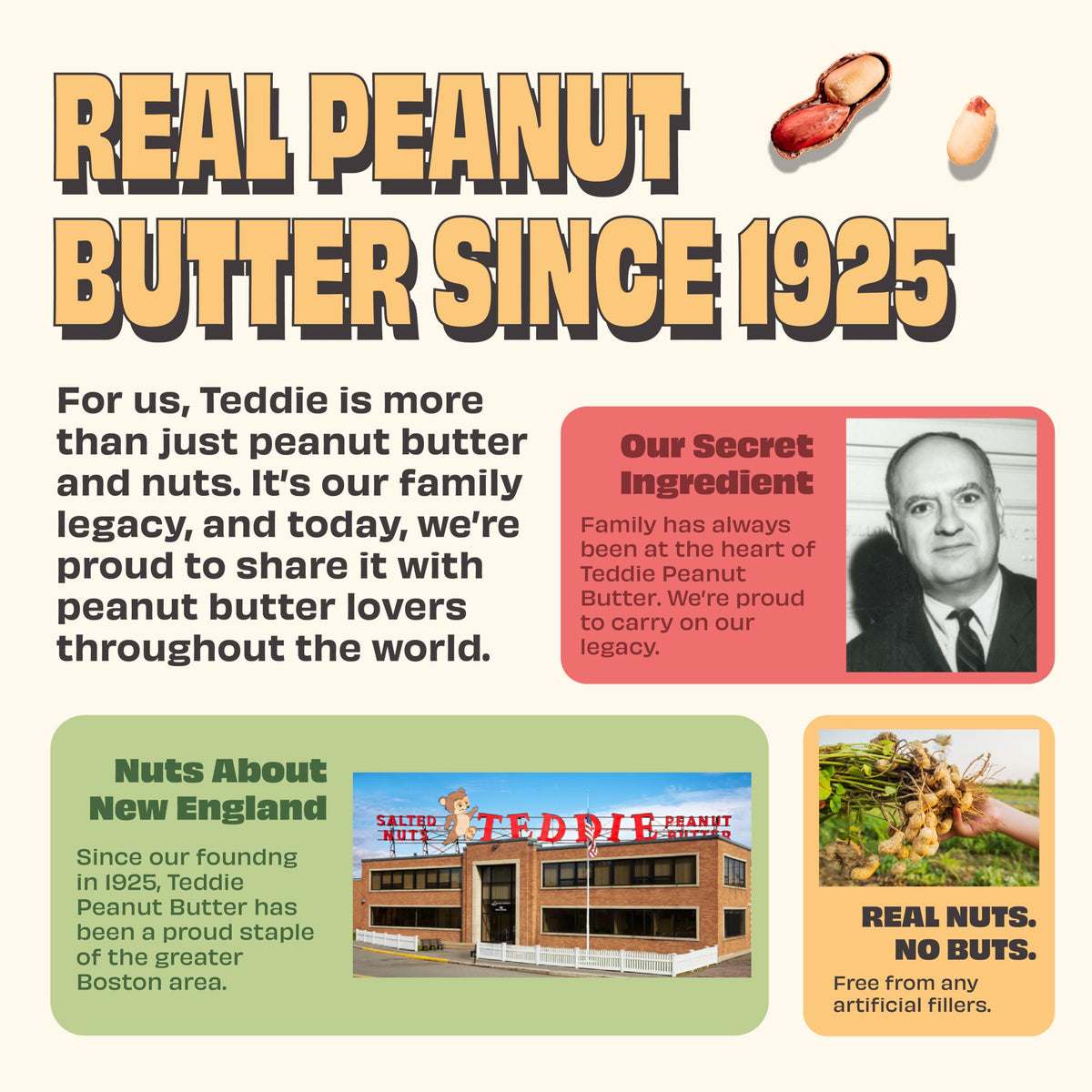 Teddie family-owned since 1925 badge signaling heritage and quality.