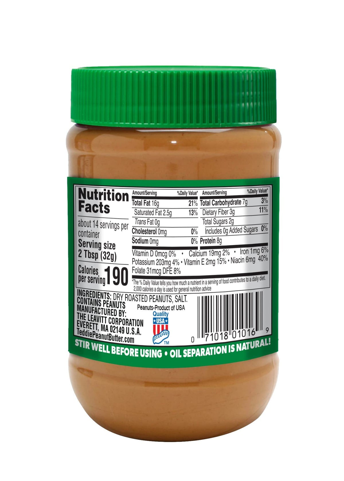 Teddie peanut butter on toast slice for a quick protein-packed breakfast