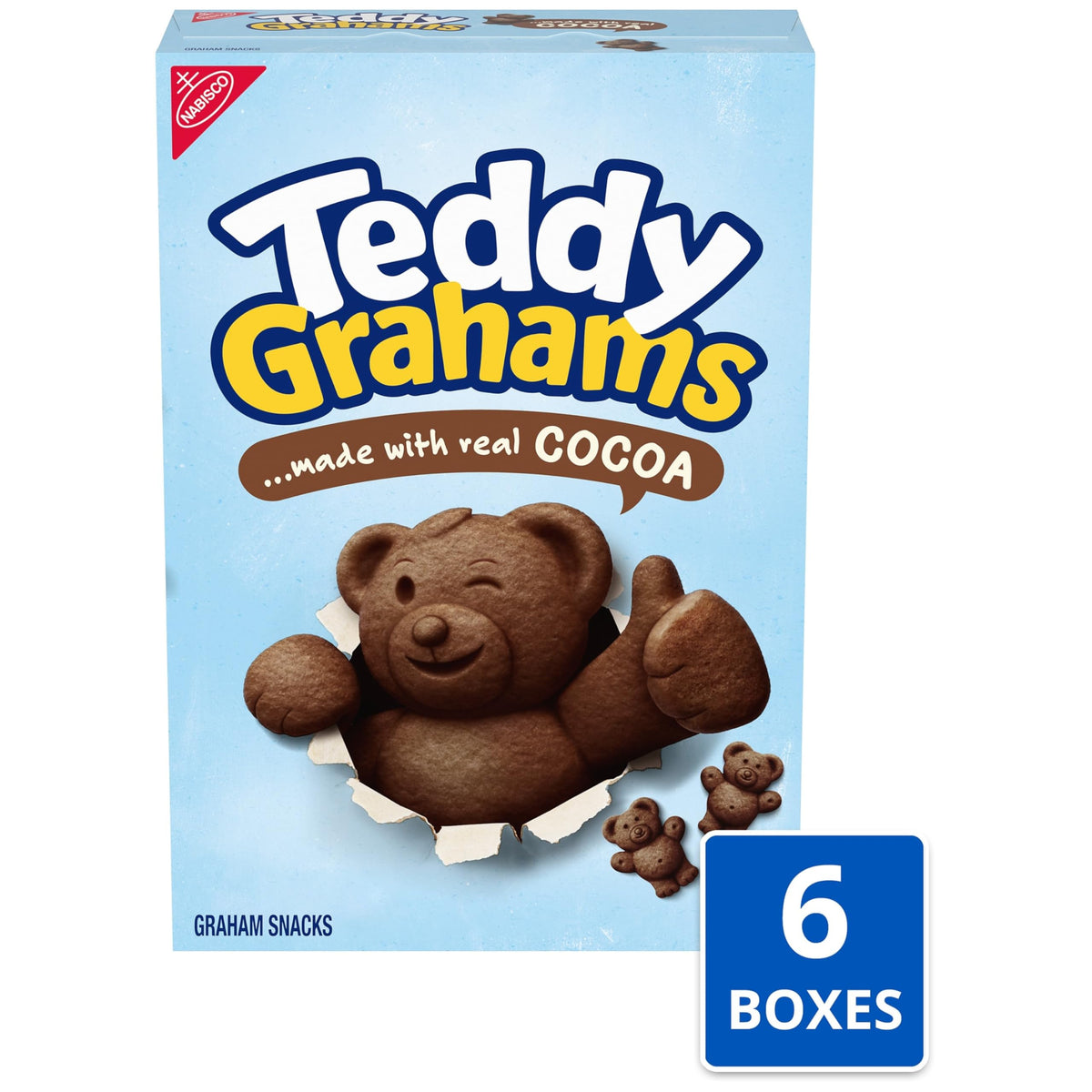 TEDDY GRAHAMS bear-shaped cookies add playful charm to lunchboxes and snacks.