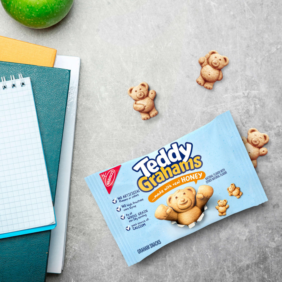 TEDDY GRAHAMS contain no artificial colors or flavors, family-friendly.