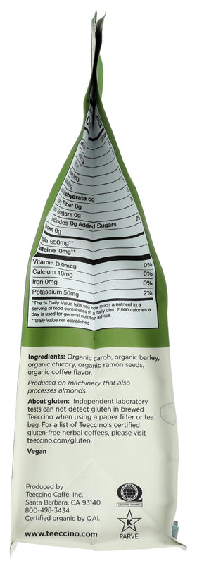 Teeccino acid-free formula gentle on digestion and stomach comfort.