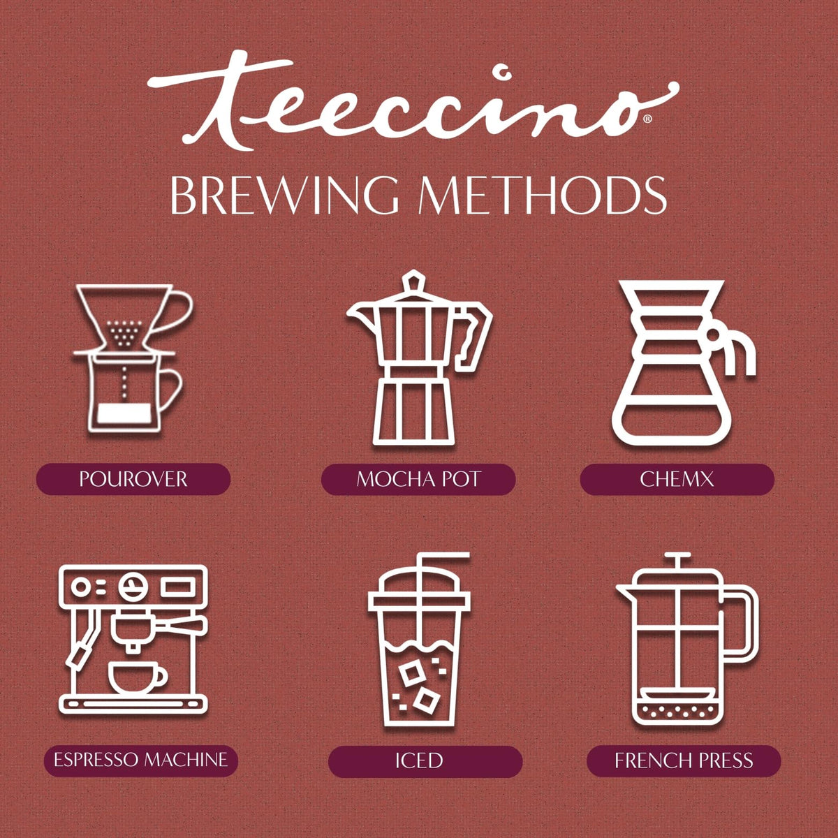 All-purpose Teeccino grind brews a bold, coffee-like, caffeine-free cup.