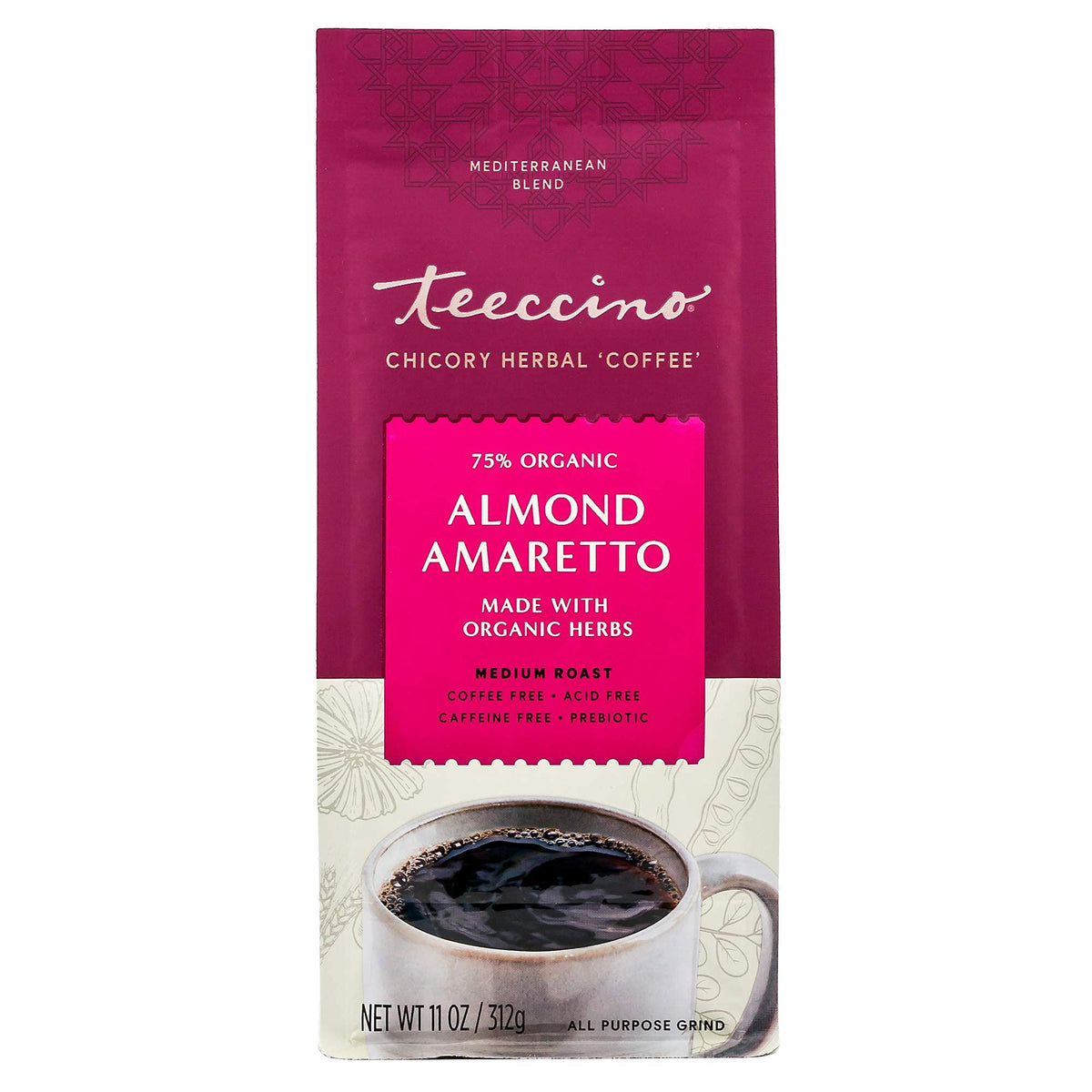 Teeccino Almond Amaretto 3-pack box for convenient multi-pack use