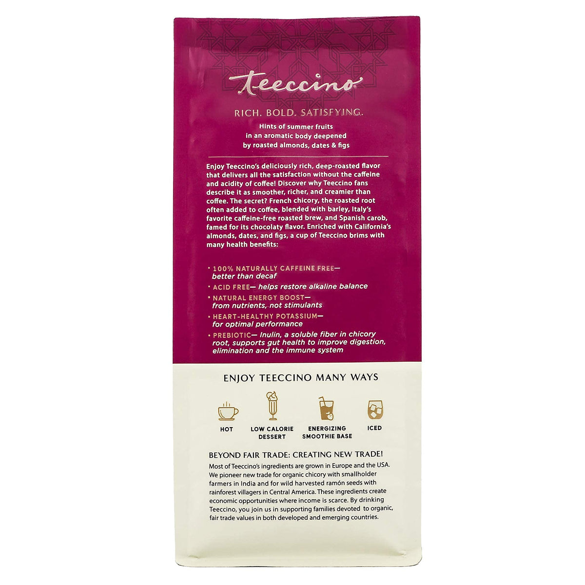 Teeccino Almond Amaretto caffeine-free blend for all-day enjoyment