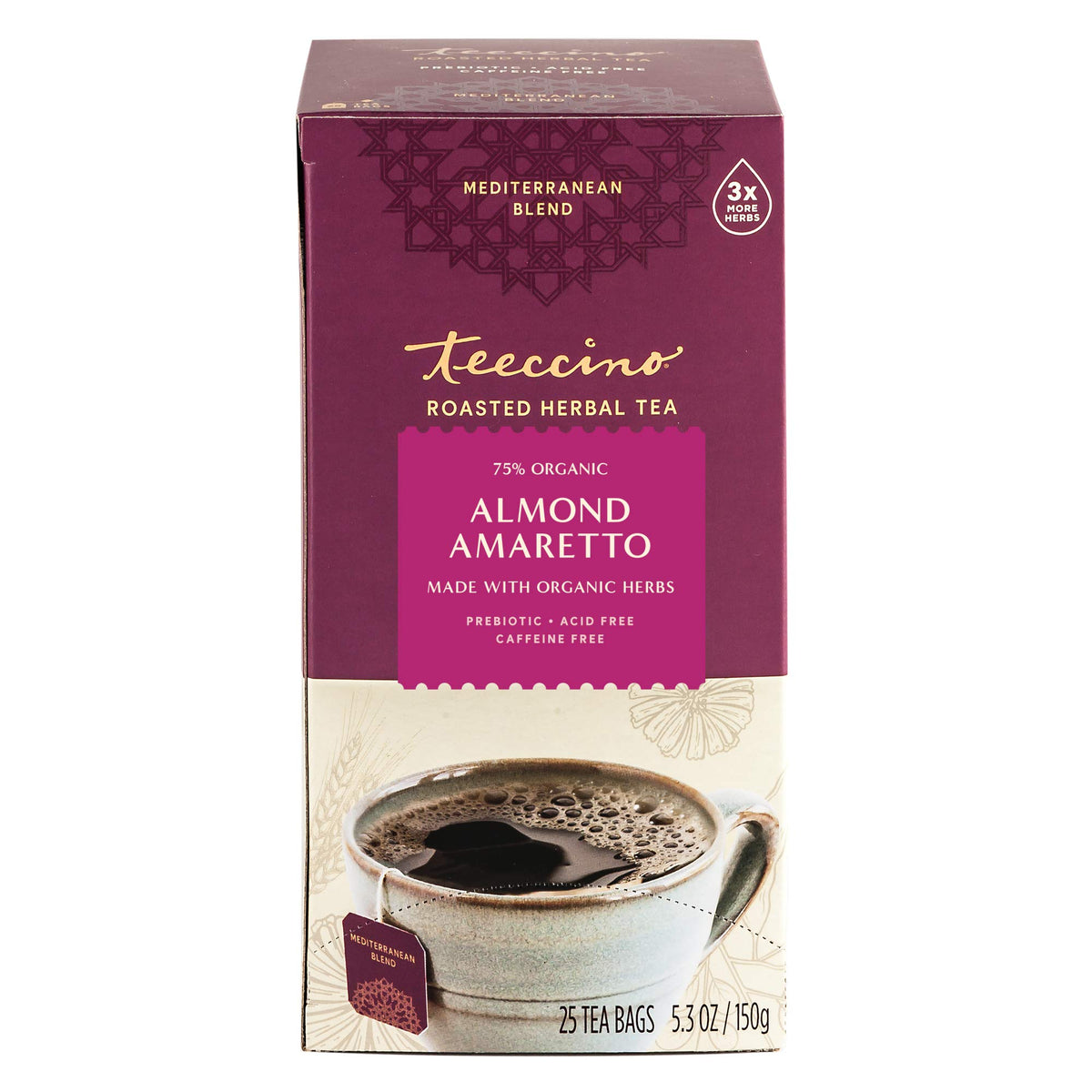 Teeccino packaging preserves freshness for on-the-go enjoyment.