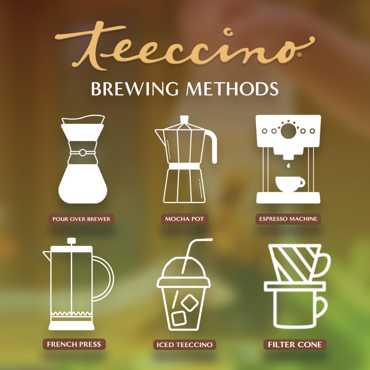 Teeccino caffeine-free blend offering energy from nutrients without jitters.