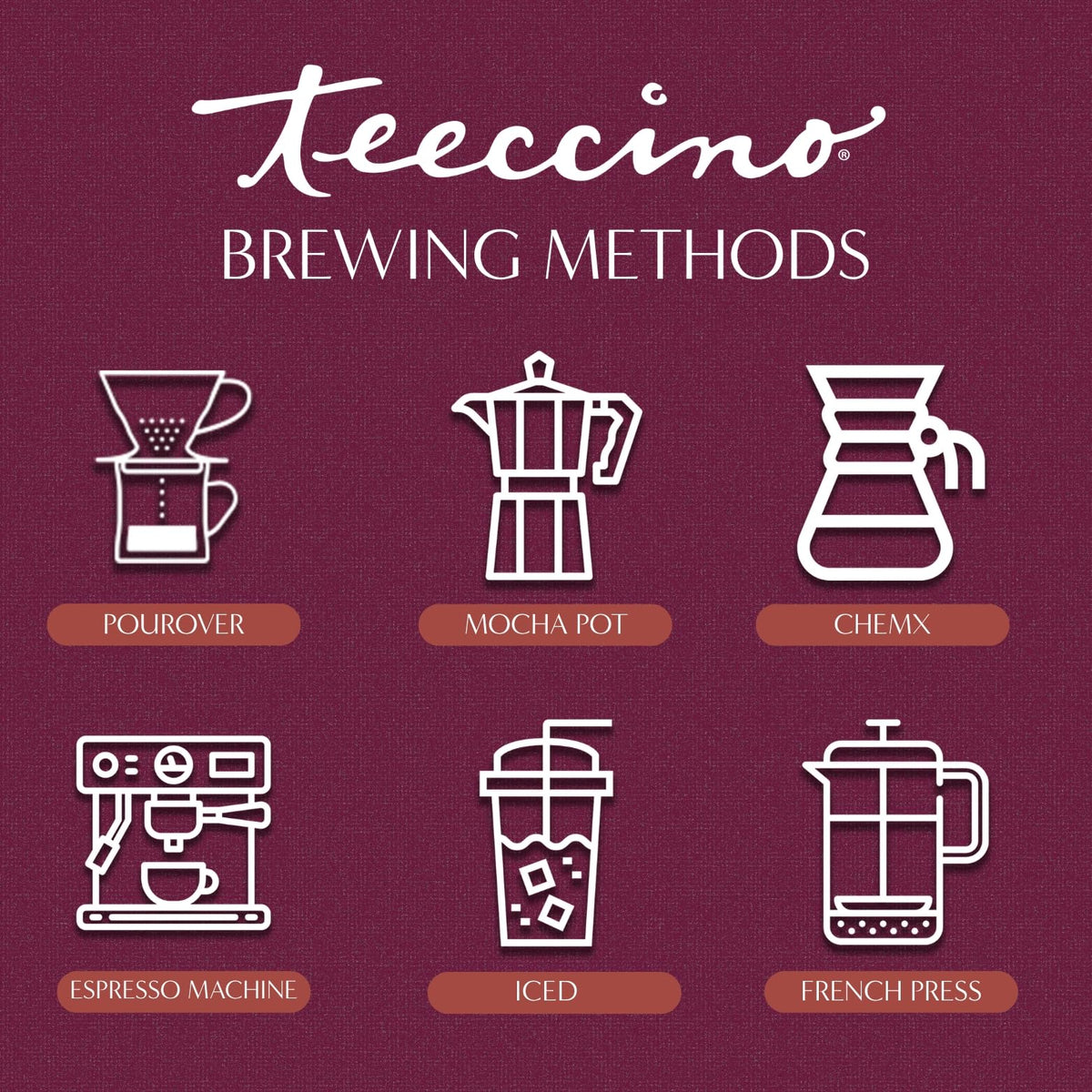 Teeccino Mocha Chicory Coffee Alternative—ideal for cappuccino or latte, hot or iced.