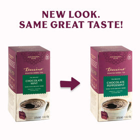 TEECCINO hot or iced serving highlights refreshing peppermint aroma.