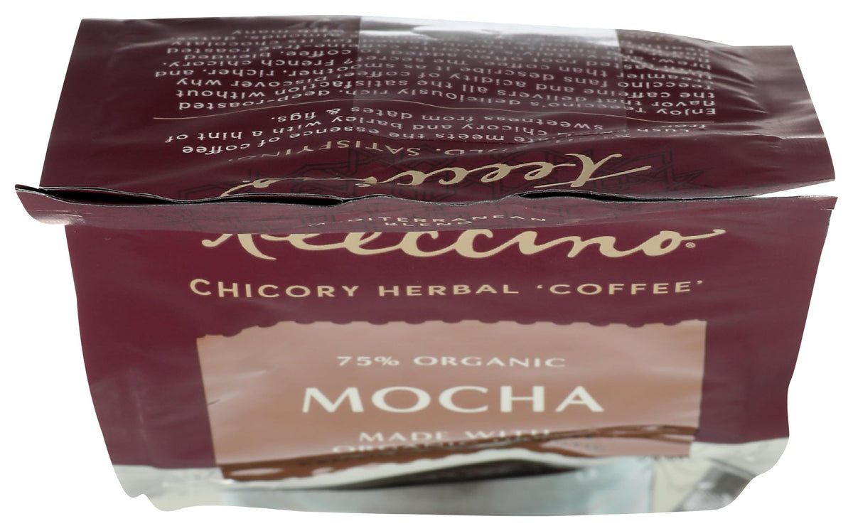 Teeccino ground brew in coffee maker showing versatile preparation.