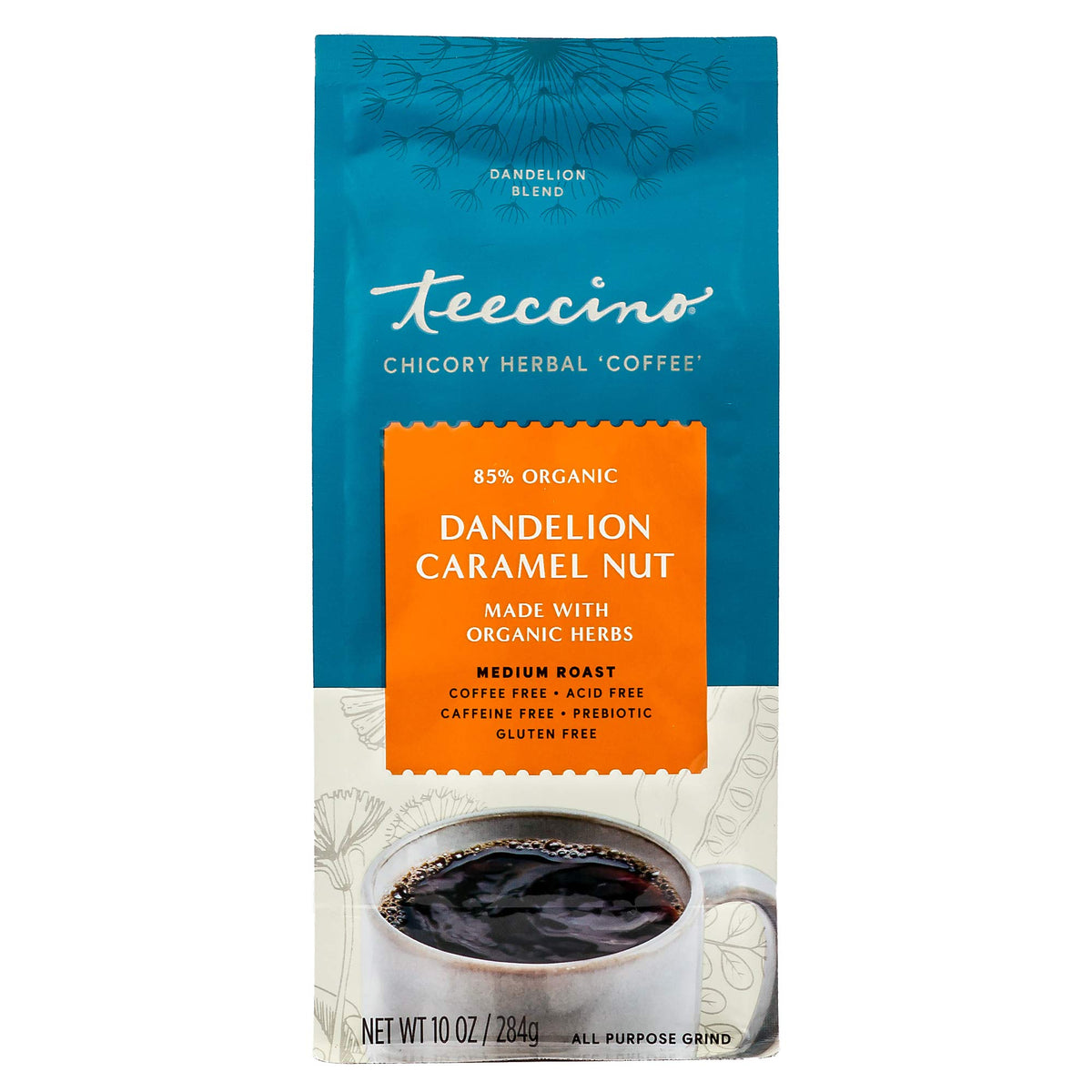 Teeccino gluten-free symbol emphasizes versatile, allergy-friendly alternative.