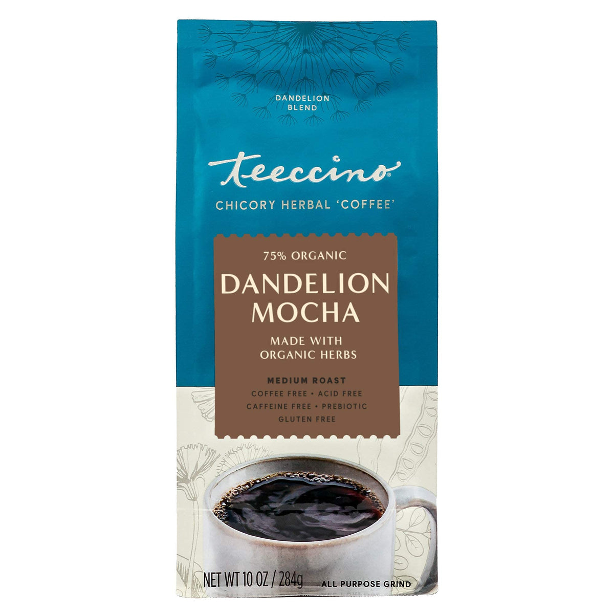 Teeccino Dandelion Mocha Ingredients Chicory Dandelion emphasizes prebiotic fiber content