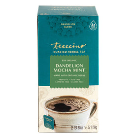 Teeccino Dandelion Mocha Mint Tea hot latte pour-over, versatile enjoyment