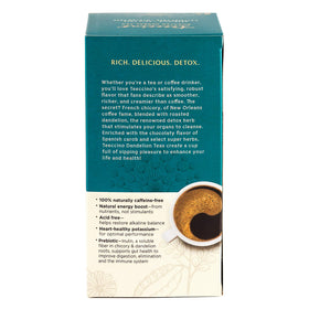 Teeccino Dandelion Red Chai tin label showing organic herbs