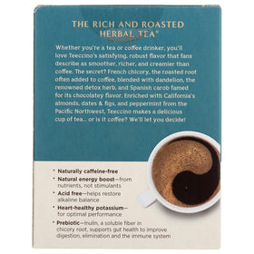 Teeccino Dandelion Root Tea Mocha Mint cup, iced with a refreshing mint finish.