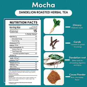 Steaming Teeccino Dandelion Mocha cup ideal for dairy-free lattes