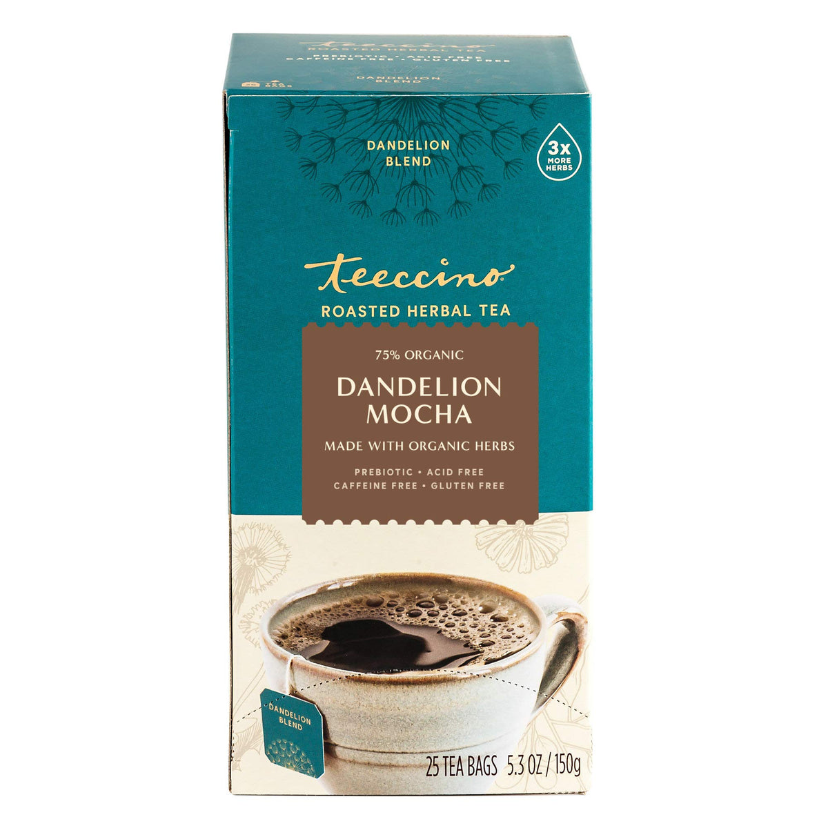 Iced Teeccino Dandelion Mocha poured over ice for a refreshing drink