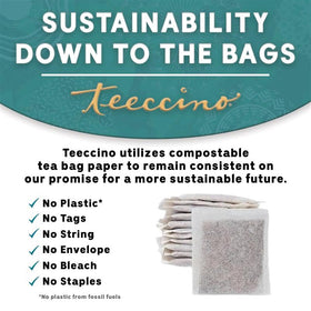 Teeccino eco-friendly tea bags emphasize sustainability and waste reduction in daily rituals.