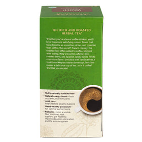 Teeccino French Roast organic herbs close-up for natural ingredients and aroma.