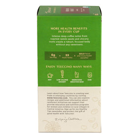 Teeccino French Roast prebiotic blend emphasizes chicory inulin for gut-friendly fiber.