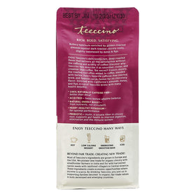 Teeccino Hazelnut Chicory brewed cup highlights aroma and smooth, caffeine-free taste