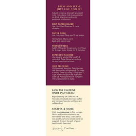 Teeccino Hazelnut Chicory organic label closeup emphasizes organic certification