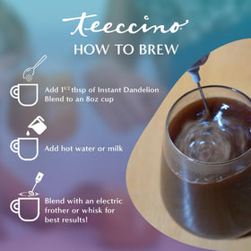 Teeccino gluten-free label emphasizes grain-free formulation.