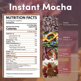 Teeccino mocha packaging, convenient on-the-go herbal coffee alternative.