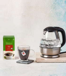 Teeccino Maya Chai hot or iced serve for year-round enjoyment.