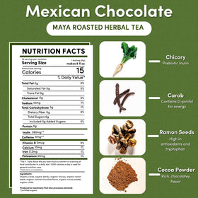 Hot cup of Teeccino Mexican Chocolate tea with inviting steam.