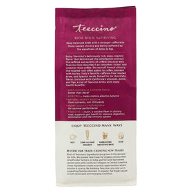 Teeccino naturally caffeine-free label emphasizes flexible day-night enjoyment.