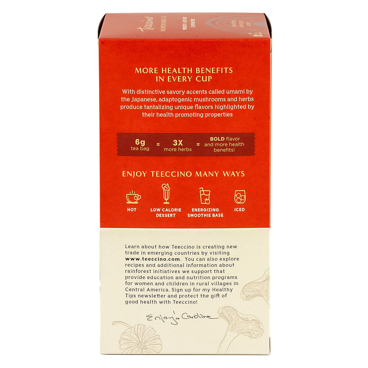 Teeccino prebiotic chicory root image emphasizing inulin fiber support