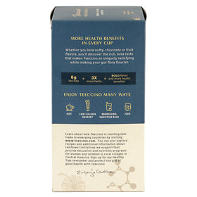 Teeccino compostable tea bags showcasing eco-friendly packaging.
