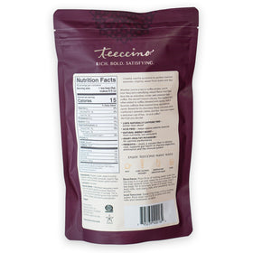 Teeccino Vanilla Nut Herbal Tea iced glass shows vibrant flavor with prebiotic nutrition