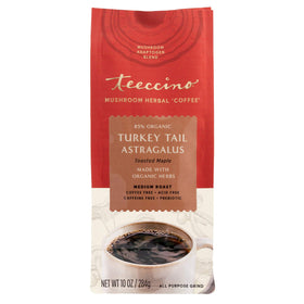Teeccino latte art demonstrates versatile use in cappuccinos or iced drinks.