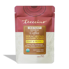 Teecino Miraculous Mushrooms Instant bag on-the-go wellness in a convenient, brew-ready package.