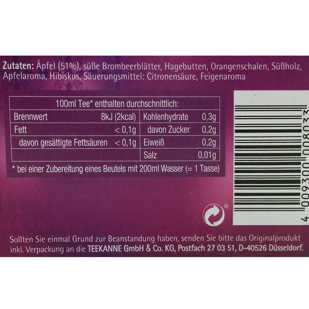 Teekanne Turkish Apple Tea ingredients-dried leaves close-up highlighting natural flavors.
