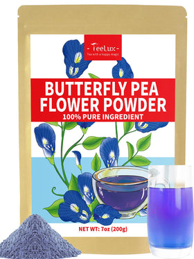 TeeLux Butterfly Pea Flower Powder packaging shows premium quality for everyday use.