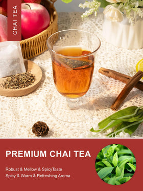 TeeLux chai spice blend ingredients highlight cinnamon, ginger, cardamom