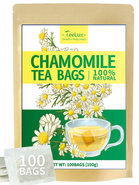 TeeLux Chamomile tea bags in package highlight natural flavor for a relaxing evening