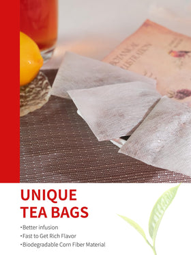 TeeLux compostable tea bags reduce waste in your kitchen.