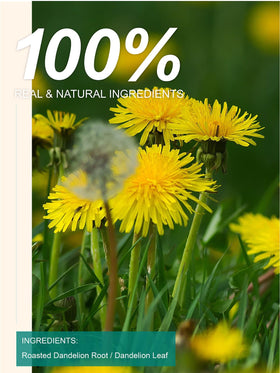 TeeLux dandelion leaf and root blend bag highlighting natural, caffeine-free herbal tea.