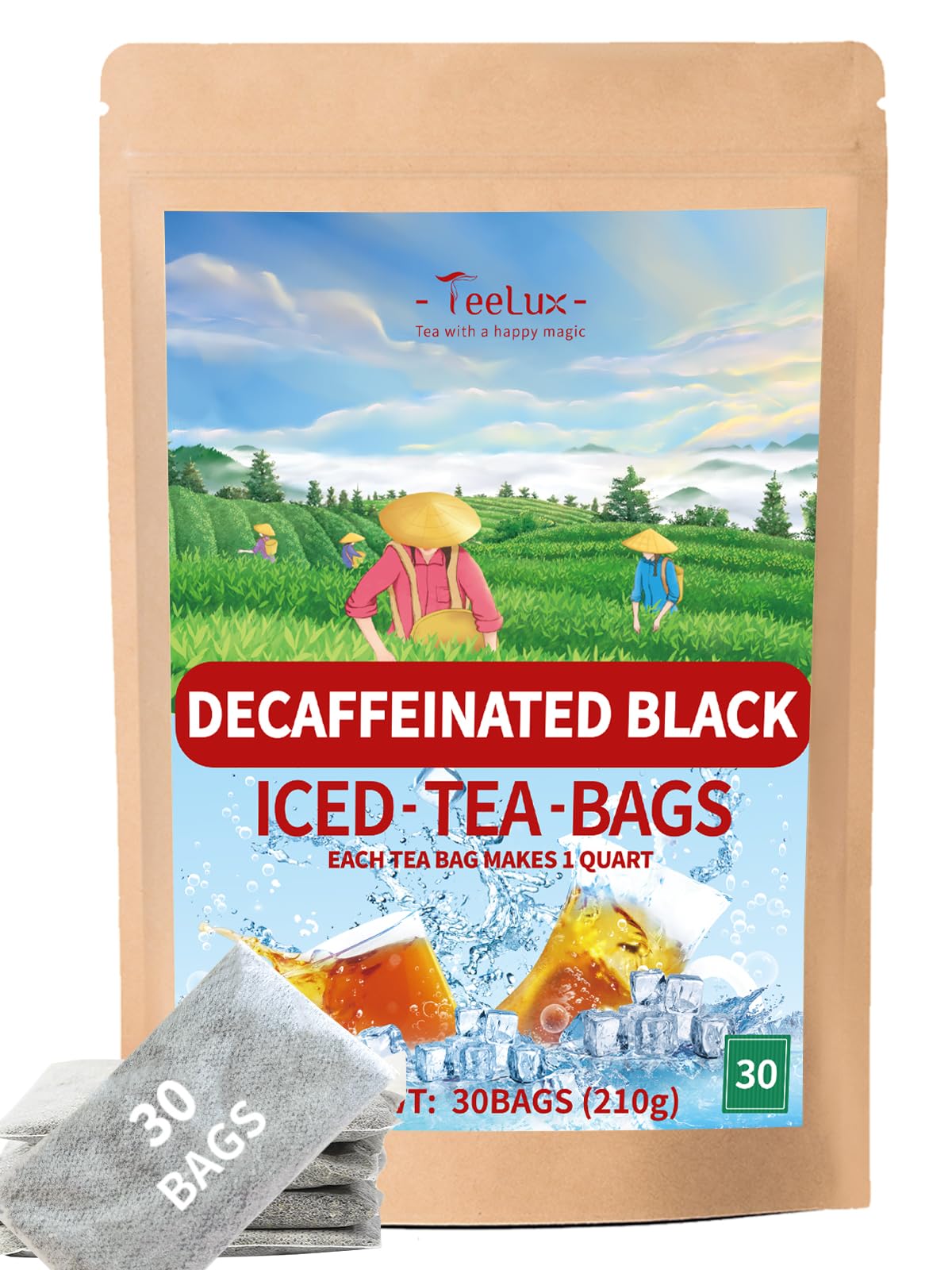 TeeLux decaf black tea bags for a smooth, caffeine-free evening tea.