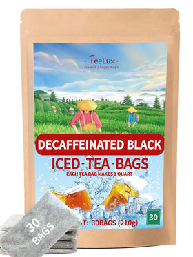 TeeLux decaf black tea bags for a smooth, caffeine-free evening tea.